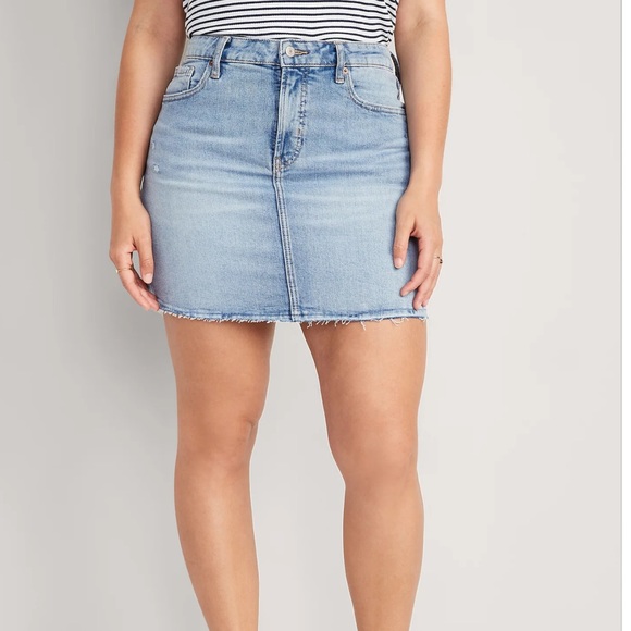 NWT OLD NAVY High-Waisted OG Straight Cut-Off Mini Jean Skirt Myra SIZE 10 - Picture 5 of 7